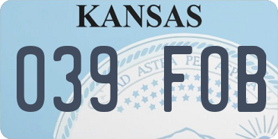 KS license plate 039FOB