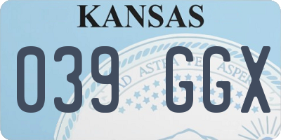 KS license plate 039GGX