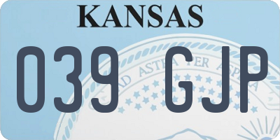 KS license plate 039GJP