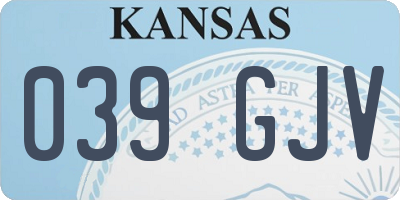 KS license plate 039GJV