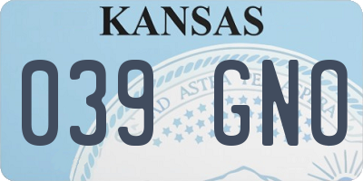 KS license plate 039GNO