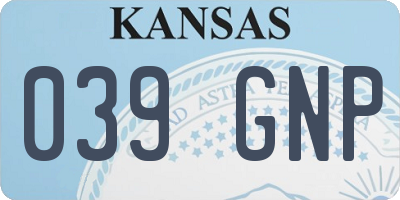 KS license plate 039GNP