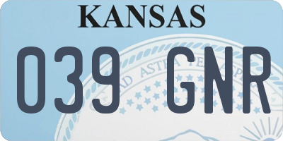 KS license plate 039GNR