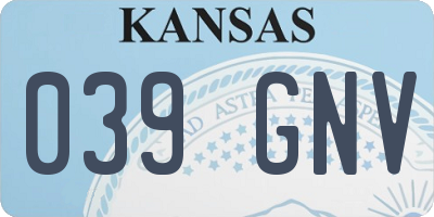 KS license plate 039GNV