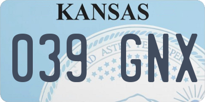 KS license plate 039GNX