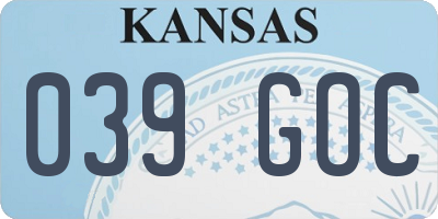 KS license plate 039GOC
