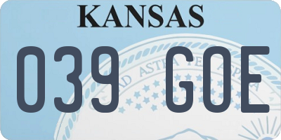 KS license plate 039GOE