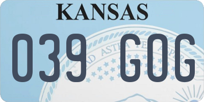 KS license plate 039GOG