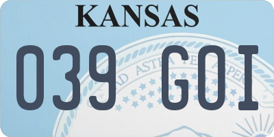 KS license plate 039GOI
