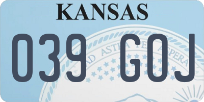 KS license plate 039GOJ