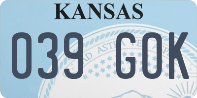 KS license plate 039GOK