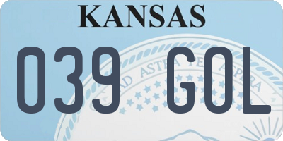 KS license plate 039GOL