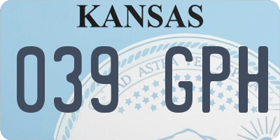 KS license plate 039GPH
