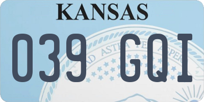 KS license plate 039GQI