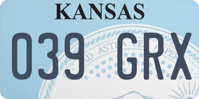 KS license plate 039GRX