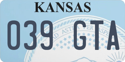 KS license plate 039GTA