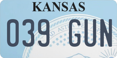KS license plate 039GUN