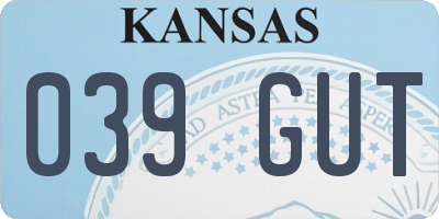KS license plate 039GUT