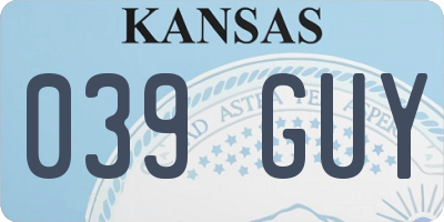 KS license plate 039GUY
