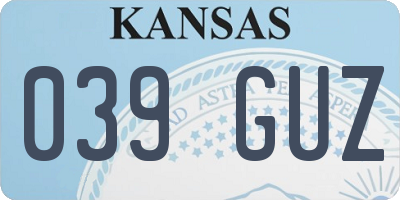 KS license plate 039GUZ