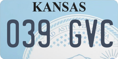 KS license plate 039GVC