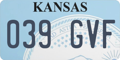 KS license plate 039GVF