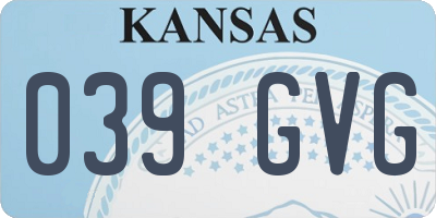 KS license plate 039GVG