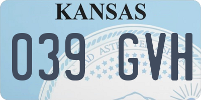 KS license plate 039GVH
