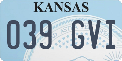KS license plate 039GVI