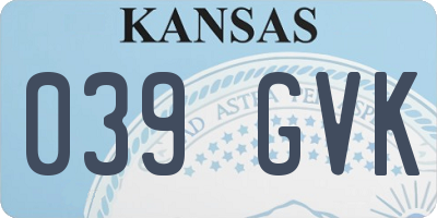 KS license plate 039GVK