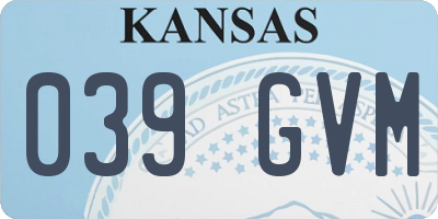 KS license plate 039GVM