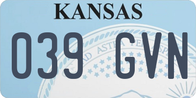 KS license plate 039GVN