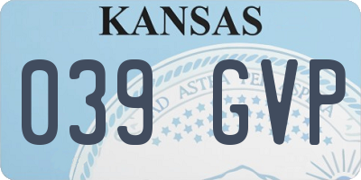 KS license plate 039GVP