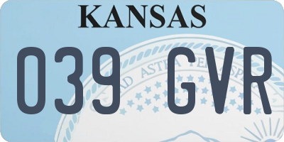 KS license plate 039GVR
