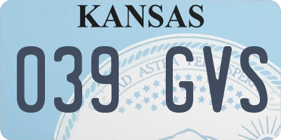 KS license plate 039GVS