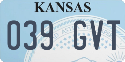 KS license plate 039GVT