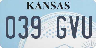 KS license plate 039GVU