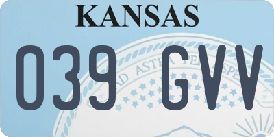 KS license plate 039GVV