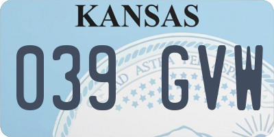 KS license plate 039GVW