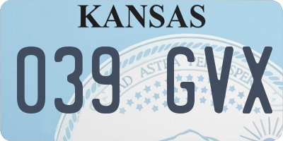 KS license plate 039GVX