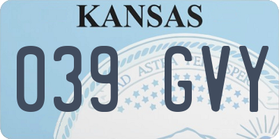 KS license plate 039GVY
