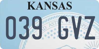 KS license plate 039GVZ
