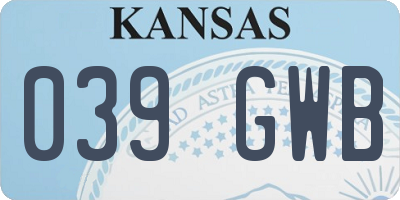 KS license plate 039GWB