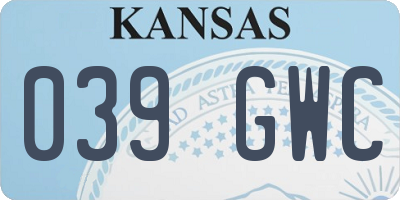 KS license plate 039GWC