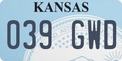 KS license plate 039GWD