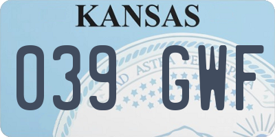 KS license plate 039GWF