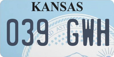 KS license plate 039GWH