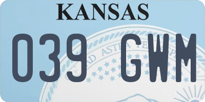 KS license plate 039GWM
