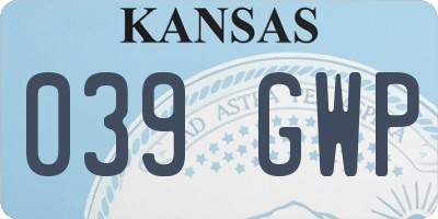 KS license plate 039GWP