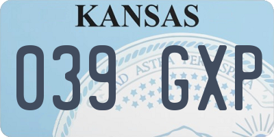 KS license plate 039GXP